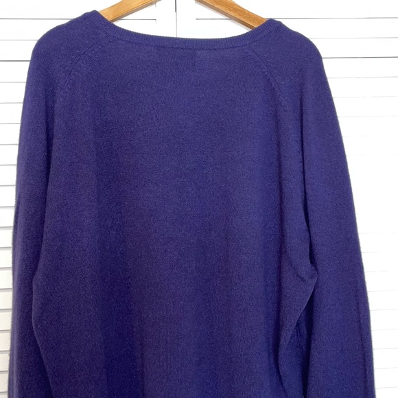 Men’s Lands’ End Cashmere Sweater Large Purple - Picture 4 of 8